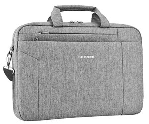 KROSER Laptop Bag 15.6 Inch Briefcase Shoulder Messenger Bag Water Repellent Laptop Bag Satchel Tablet Bussiness Carrying Handbag Laptop Sleeve for Women and Men-Grey
